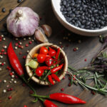Black beans, pepper and garlic - Bolinha restaurant